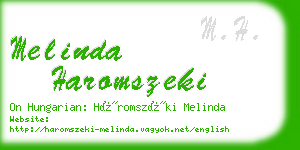 melinda haromszeki business card